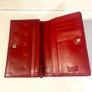 Vintage Lauren Ralph Lauren red leather bifold wallet